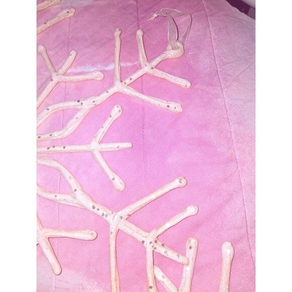 Mcm HUGE 2 18" White Glitter Snowflake Hanging Holiday Decorations Sturdy - Picture 7 of 9